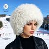 Thick Plush Faux Fur Winter Hat Polyester Curly Fur Hat Daily Fluffy Winter Cap  Outdoor Casual