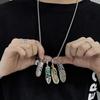 Takahashi Style Feather Pendant Necklace Set - Hip Hop Simple Long Chain for Men