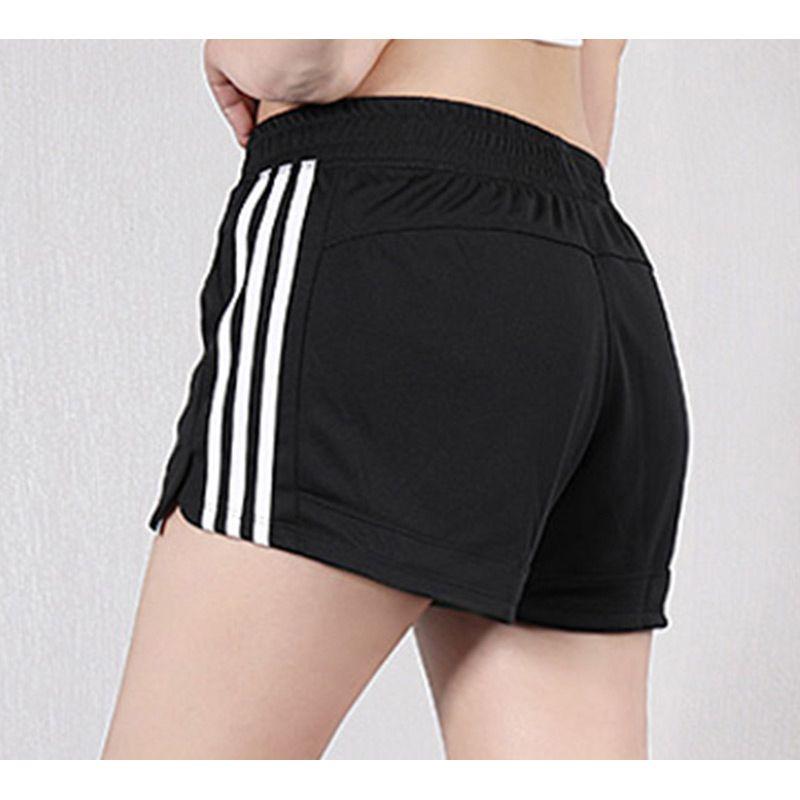 Adidas Вязаные шорты с 3 полосками, женские брюки, черные DU3502