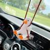 Cute Anime Car Interior Decoration Gypsum Swing Duck Auto Rearview Mirror Pendant For Kawai Car Decoration Accessories