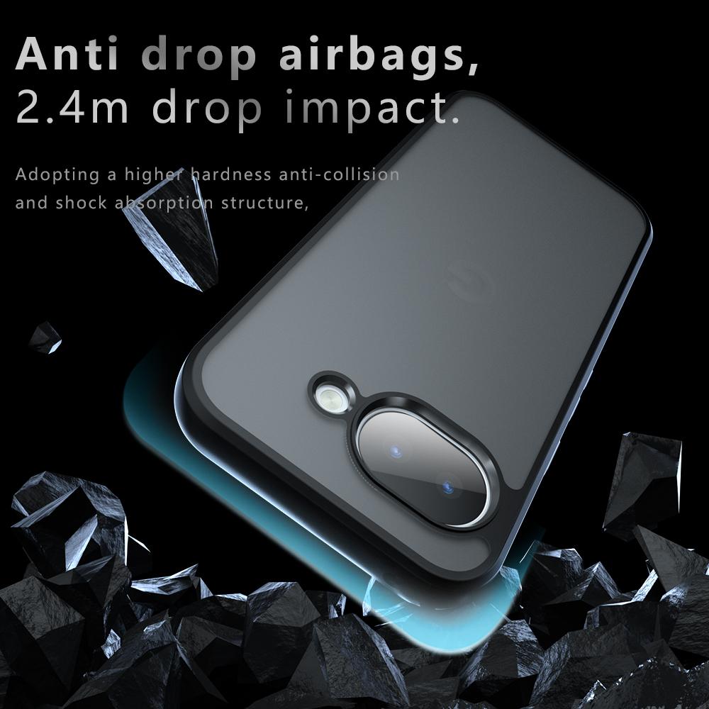 Для Google Pixel 10a Чехол Skin-Touch ТПУ + ПК Матовая Задняя Крышка Телефона, Прозрачный Черный