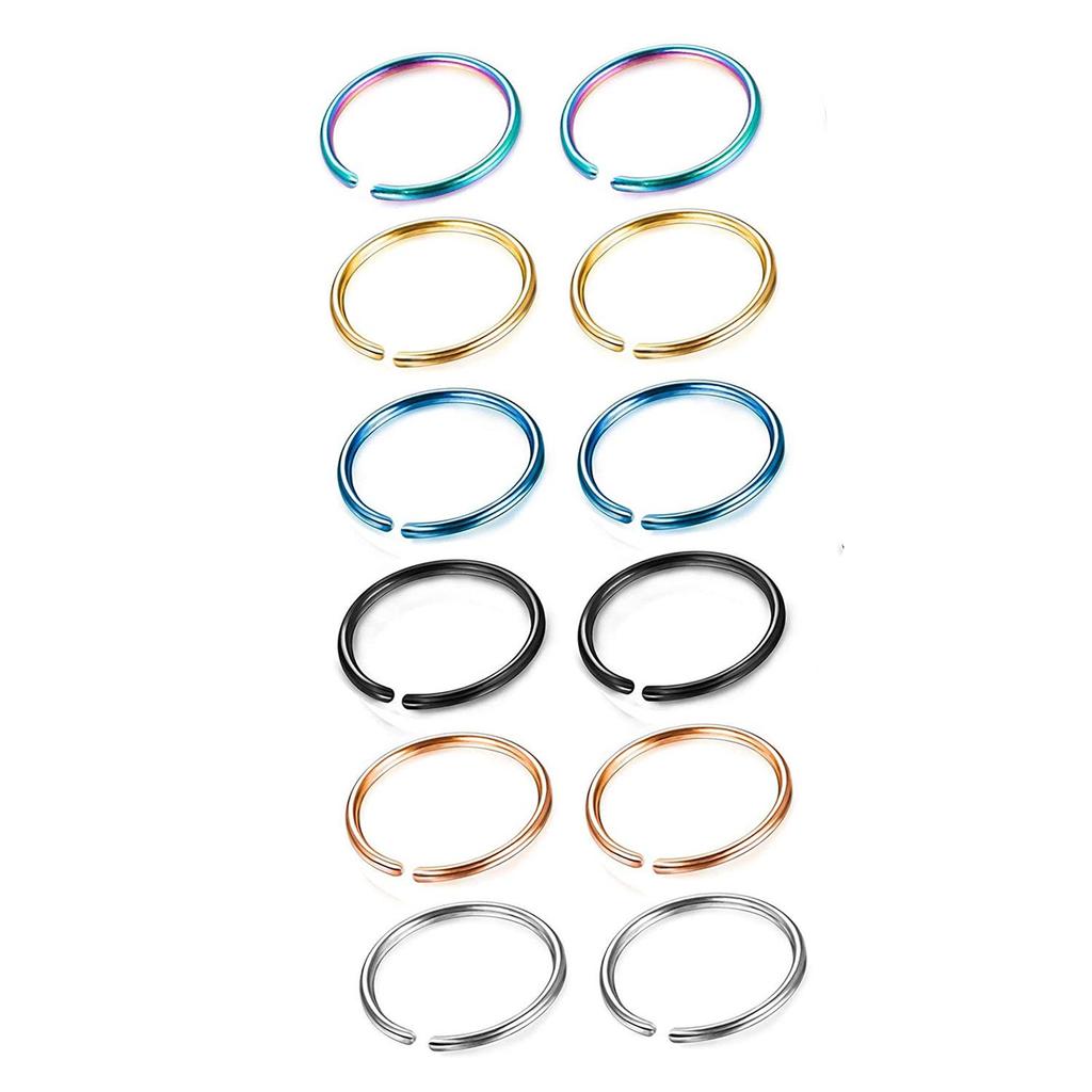 Кольца для носа и губ из нержавеющей стали и титана, бесшовные украшения для пирсинга