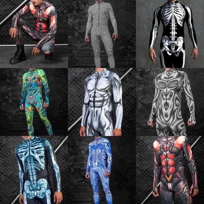 3D цифровая печать сценические костюмы для взрослых Хэллоуин мероприятия карнавал тематическая вечеринка косплей костюм ролевые игры комбинезон