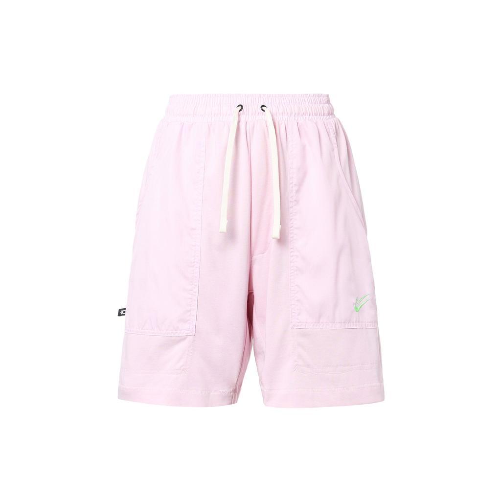 Nike Kevin Durant Solid Color Embroidered Lace-Up High-Waisted Basketball Shorts Men Shorts Pink DX0204-663
