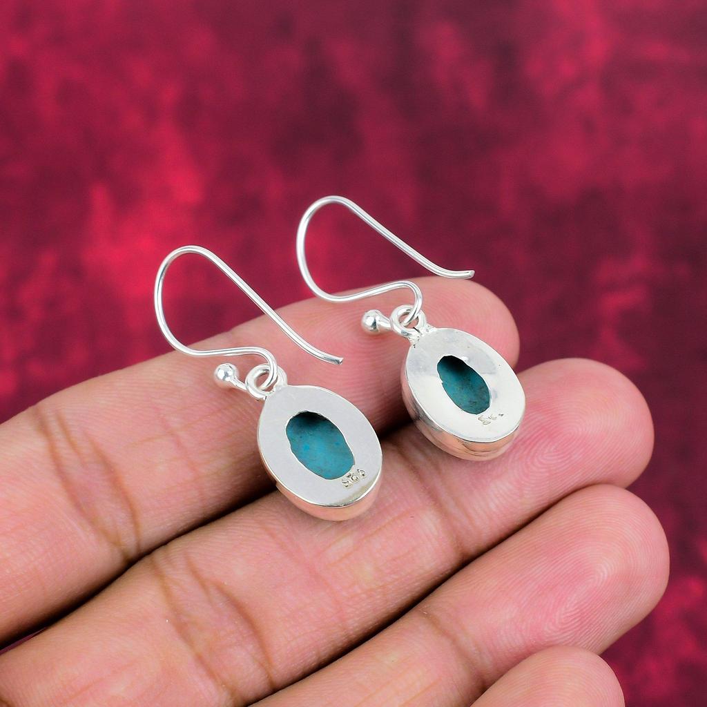 Серьги с тибетской бирюзой, драгоценные камни, серьги ручной работы из цельного серебра 925 пробы, ювелирные изделия последнего дизайна