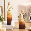 Resin Carving Family Figurine, Mother Father Son Daughter Statue, Hand-Painted Parents Kids Sculpture, Gift for Mother's Day Father's Day