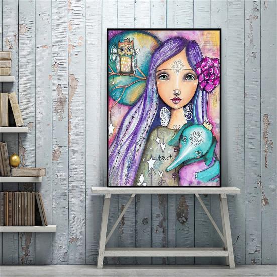 DIY 5D набор для рисования горным хрусталем красочная смола девушка узор горный хрусталь искусство для взрослых и детей яркий цвет горный хрусталь рисунок домашний декор