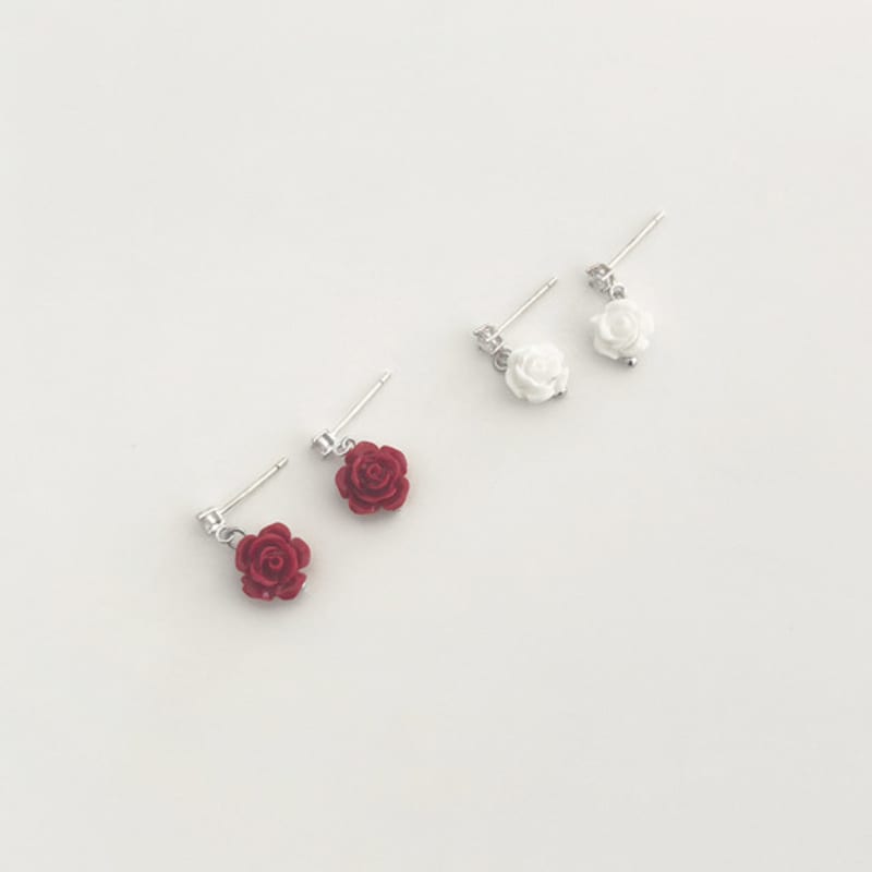 STILL INSTANT Rose with Dew - Earring 08 (2colors)