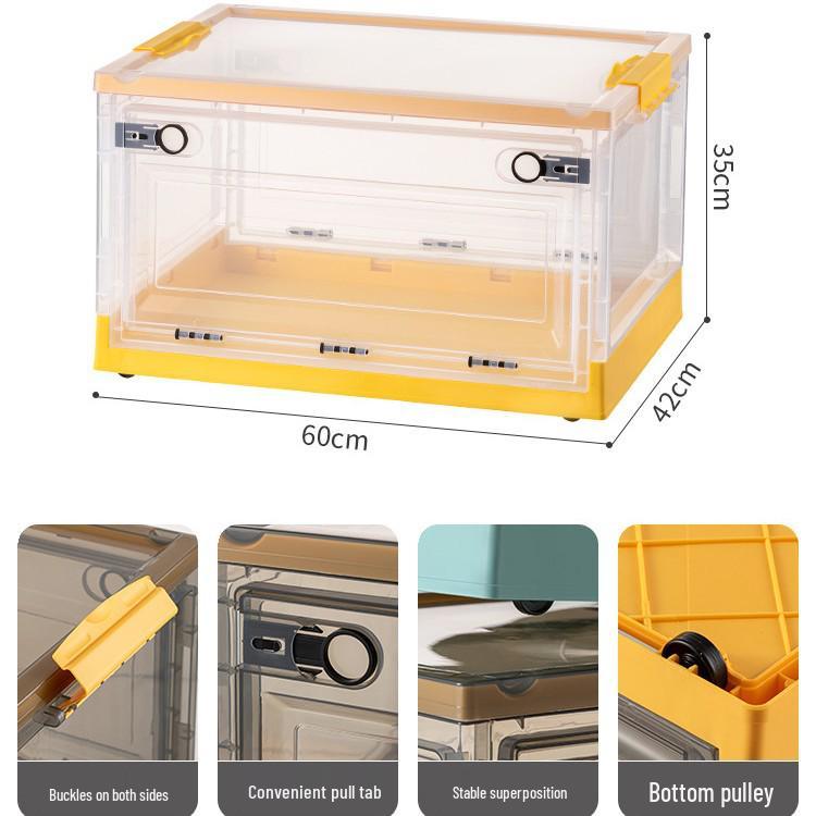 Большой уличный портативный прозрачный складной ящик для хранения одежды, игрушек, закусок, книг - пыленепроницаемый и идеально подходит для домашнего использования.