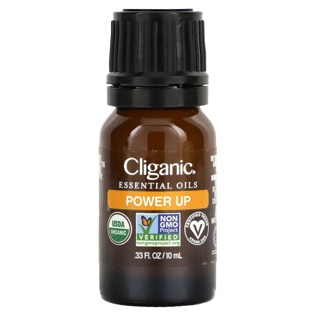 Cliganic Essential Oil Blend, Power Up, 0.33 Fl Oz (10 Ml)