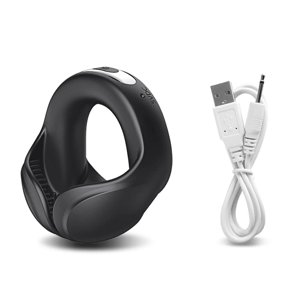 Пульт дистанционного управления Кольцо для члена для мужчин Вибратор для пениса Задержка эякуляции Стимулятор мошонки промежности Массаж Секс-игрушка для пар