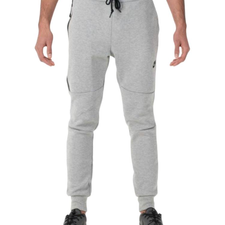 Nike Спортивные штаны Tech Fleece 1 мм, темно-серый меланж/черный, унисекс, уличный стиль 545343-065