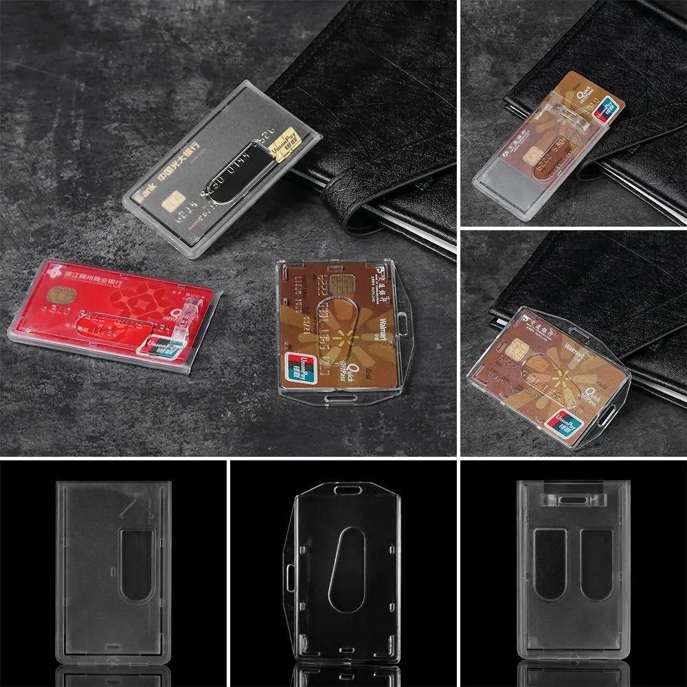 Transparent Work Card Holder Card Sleeve Plastic Protector Cover Transparent Card Holder  Outdoor