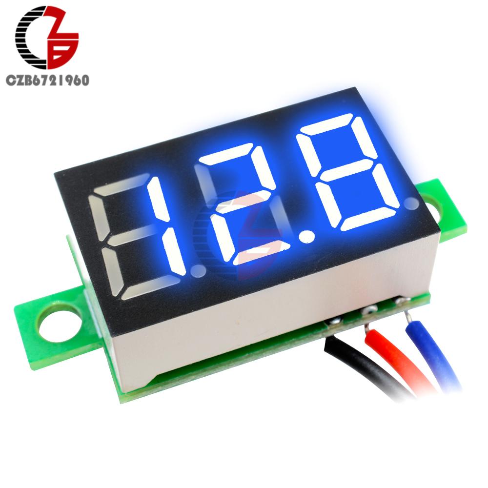 Цифровой вольтметр постоянного тока 0-30 В, 3 провода, 0,36'' LED, модуль измерителя напряжения, тестер, монитор, 3-значный дисплей, панельный вольтметр 5 В, 12 В, 24 В