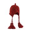 Festive Red Tassel Beanie - Women's Autumn/Winter Ear Protection Hat for Christmas and New Year