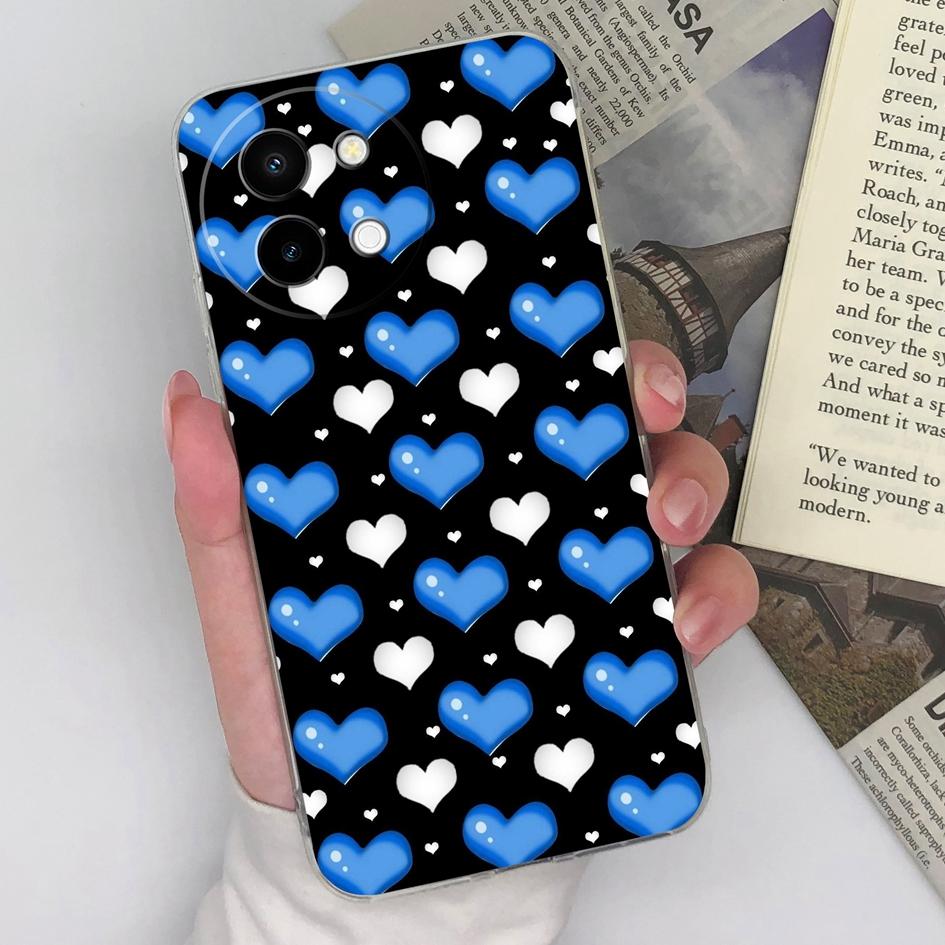 Для Vivo Y38 V40 Lite V30e Vivo Y200e 5G Y28 4G Vivo Y100 (ИДН) Задняя крышка силиконовый мягкий ТПУ прозрачный милый чехол медведь противоударные сумки для телефона для Vivo