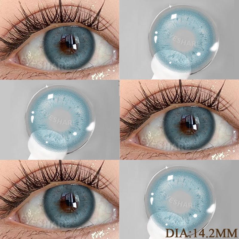 Eyeshare НОВЫЕ 2 шт. Цветные контактные линзы для глаз Синие контактные линзы Ежегодная мода Синие контактные линзы Цветные контактные линзы для глаз Макияж для глаз
