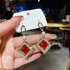 Модные Атмосферные Красные Бархатные Серьги-Банты Женственность Сладкий Цветок Длинные С бахромой Универсальные Серьги