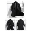 Women Autumn 3/4 Sleeve Lapel Button Slim Blazer Coat Striped Cuff Office Jacket