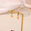 Stainless Steel Star Hoop Earrings For Women Men Gold Color Star Earrings Wedding Ear Buckle Jewelry Christmas Gift Aretes