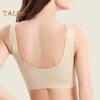 Бесшовные спортивные бюстгальтеры для женщин, большой размер, беспроводной бюстгальтер, майка со съемными подушечками, эластичный бюстгальтер для йоги