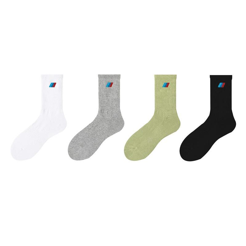 Мужские профессиональные спортивные хлопковые носки с махровой подошвой, вышитым значком и защитой от прокручивания