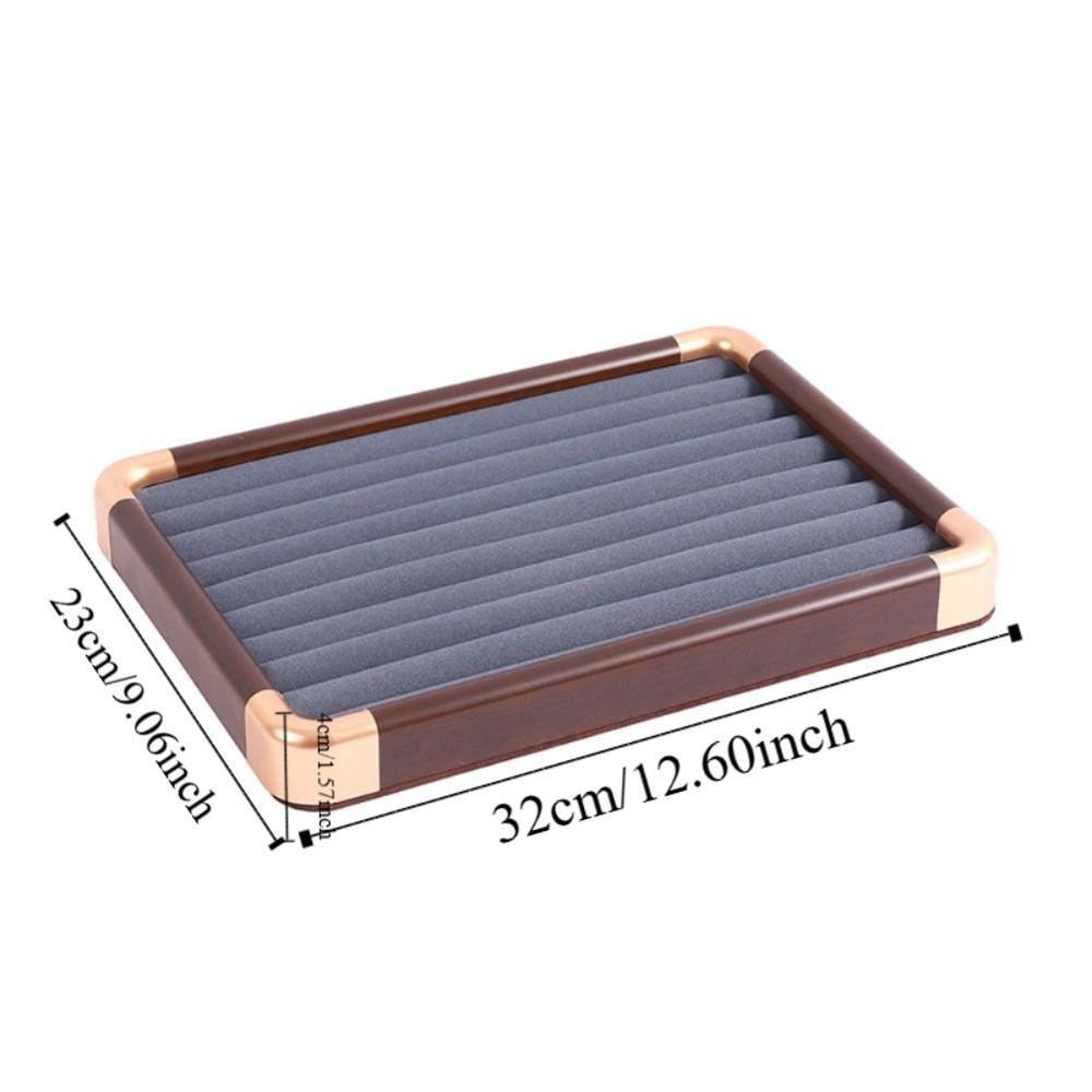 Деревянный поднос для украшений большой вместимости, бархатный держатель для демонстрации украшений, органайзер для украшений, хранение украшений