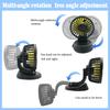 360° Mini Car Fan Adjustable Head Cooling Air Fan ABS Black Auto Single Head Fan USB Universal Car Fan Suction Cup