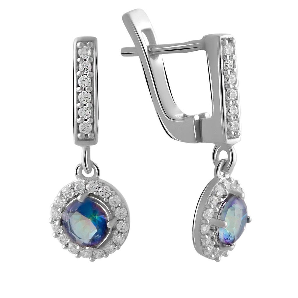 Silver Earrings with Mystic Topaz 2.65ct (2049111)