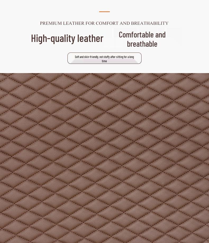 Универсальный кожаный комплект подушек для автомобильных сидений - Цельный, Охлаждающая подкладка, Четыре сезона, для водителя и заднего ряда