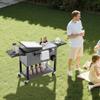 75.7L Rolling Ice Chest, Hold up to 50 Bottles / 110 Cans, Portable Patio Party Bar Drink Cooler Cart with Bottom Shelf & Foldable Side Shelves,