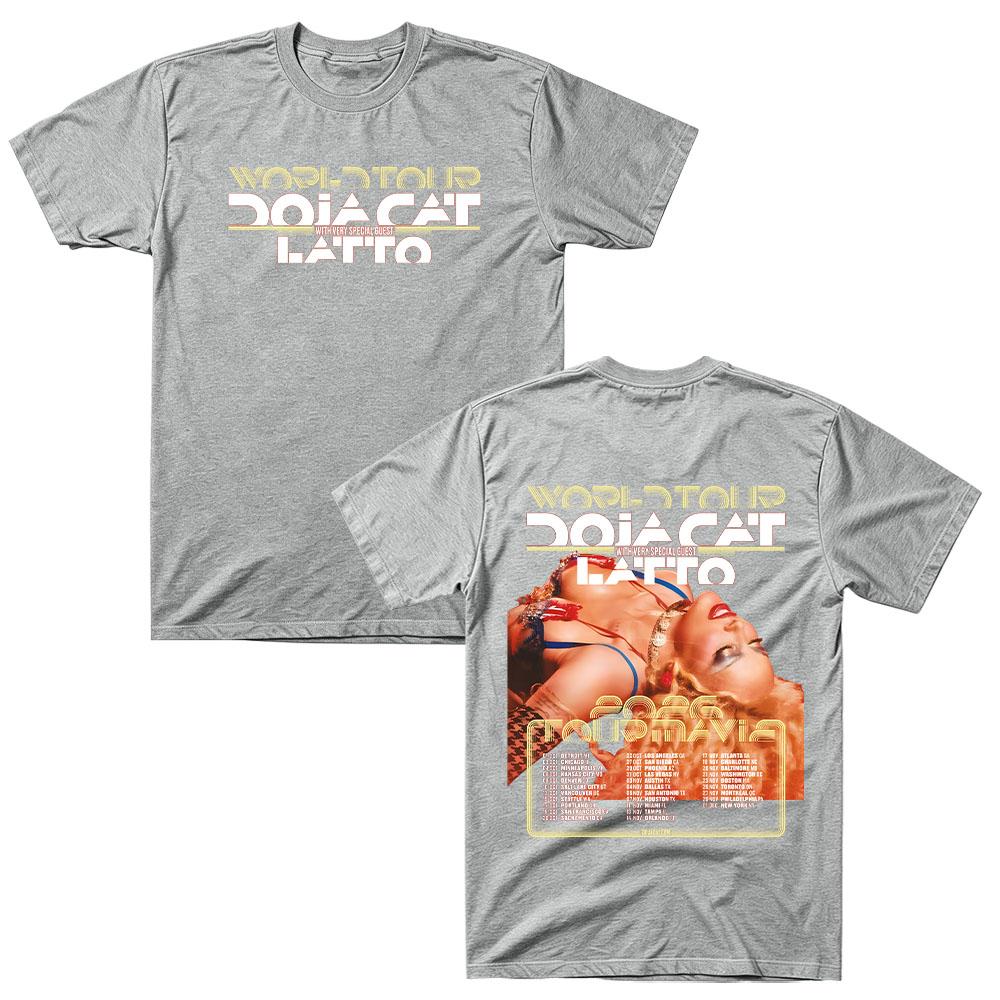 Doja Cat World Tour 2026 Merch T-Shirt Men Women Print Cotton Tee with Latto Guest Concert Tour Graphic Casual Tops