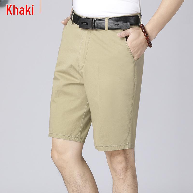Мужские повседневные летние шорты из чистого хлопка для пап и дедушек среднего возраста