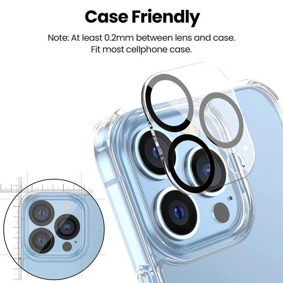 Объектив из закаленного стекла 3D стекло против царапин противоударная защитная пленка для объектива камеры телефона для iPhone 14 13 12 Pro Max Mini