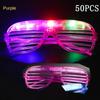 50 шт. светодиодных очков, светящиеся солнцезащитные очки для вечеринок, жалюзи, очки-жалюзи, светящиеся в темноте, неоновые, рождественские, день рождения, свадьба, вечеринка, принадлежности