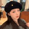 Осень и зима шерсть шерсть вязаный берет женская мода шляпа художника ретро высококлассная шляпа-бутон