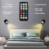 New Portable Rotatable Rechargeable Wireless RGB LED Wall Lamp with Touch Control and IR Remote - Color Changing Bedside Night L