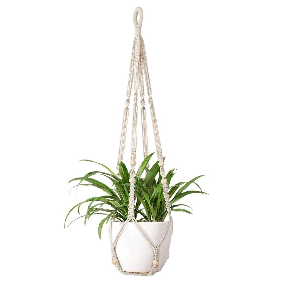 Handmade Cotton Rope Hanger Flower Pot Gardening Tassel Hanging Basket Tray Plant Hanger Outdoor