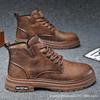 Men's Shoes 2025 Autumn New Martin Boots Thick-soled Medium-top Retro Versatile Casual Tooling British Style Short Boots