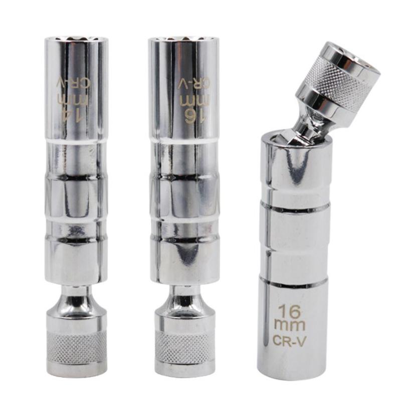 3/8" ключ для свечей зажигания универсальный шарнир магнитный гибкий инструмент для снятия втулки свечи зажигания 14 мм 16 мм привод Cr-V 12-точечный