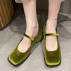Новая роскошная женская обувь, замшевые брендовые массивные туфли-лодочки, весеннее платье, вечерние модные вечерние модные женские сандалии в стиле Мари Джейн в стиле Лолиты с квадратным носком, Mujer