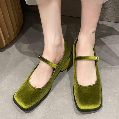 Новая роскошная женская обувь, замшевые брендовые массивные туфли-лодочки, весеннее платье, вечерние модные вечерние модные женские сандалии в стиле Мари Джейн в стиле Лолиты с квадратным носком, Mujer