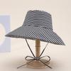 Bucket Hat Women Spring Summer Striped Foldable Printing Wide Brimmed Sun Hat Outdoor Casual Travel Sun Hat Lady