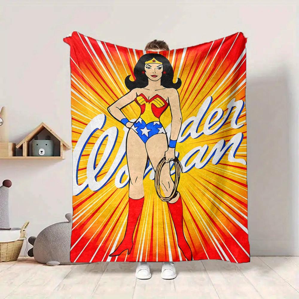 1 шт. Фланелевое одеяло Wonder Woman Мягкое, теплое и уютное для дивана, кровати, офиса и путешествий Универсальное всесезонное Подарок, Рождественский подарок