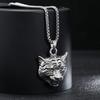 Year of the Tiger Tiger Head Titanium Steel Necklace Men's and Women's Trendy Cool Long Hip Hop Retro Personality Zodiac Pendant Birthday Year Jewelry