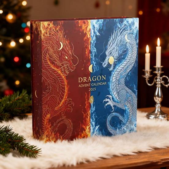 Адвент-календарь на тему драконов 2025 24 дня Акриловое украшение с сюрпризом Миниатюры Рождественский декор для обратного отсчета