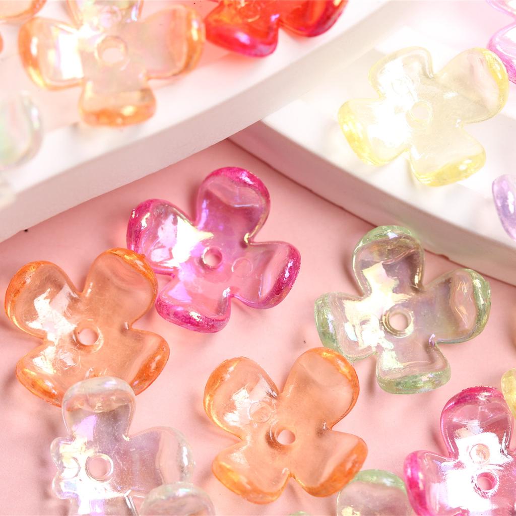 Ханмейд AB Цвет Разделительные Бусины Ожерелье Цветочные Бусины Четырехлепестное Ложе 17x6мм Для Изготовления Ювелирных Изделий Около 120шт Браслеты Шармы Материалы