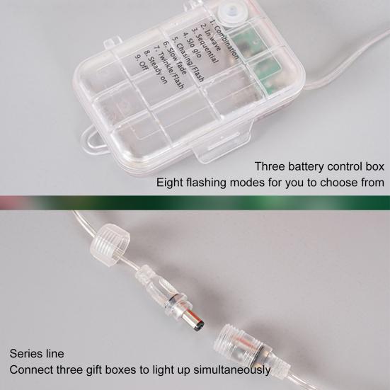 3 шт./кор., Рождественская подарочная коробка с подсветкой, праздничный декор, подарочный чехол для дома, на открытом воздухе, теплый очаровательный орнамент рождественской елки