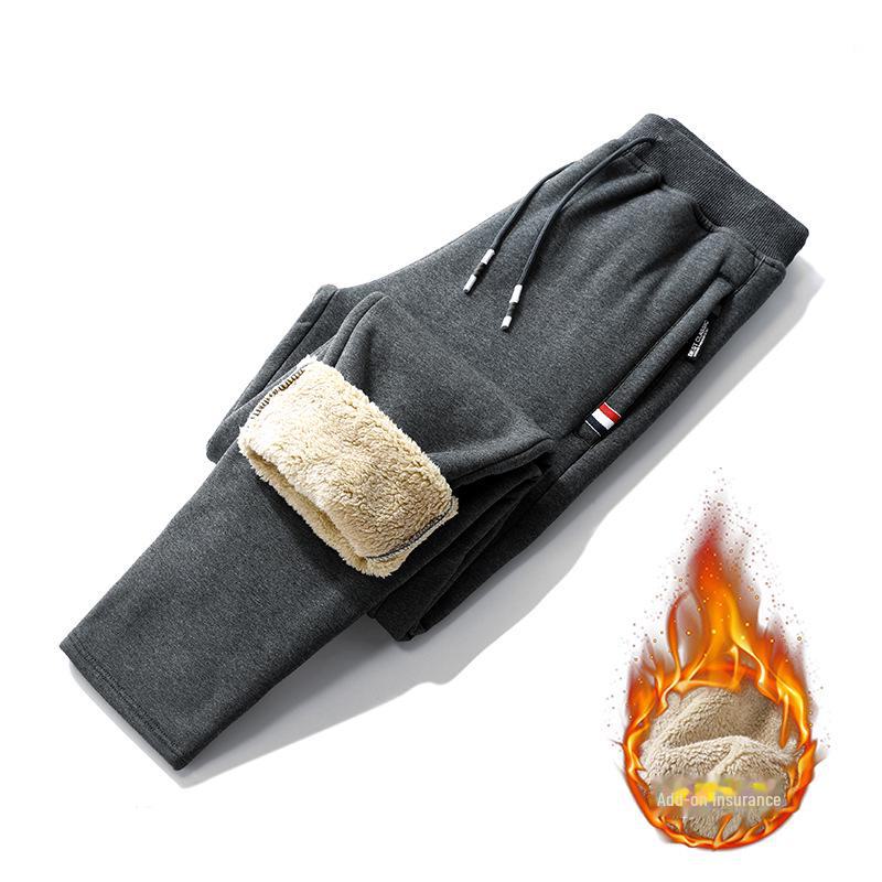 Мужские брюки из плюша на молнии осень/зима — плотные, свободные, прямые, большого размера, доступны в трех цветах