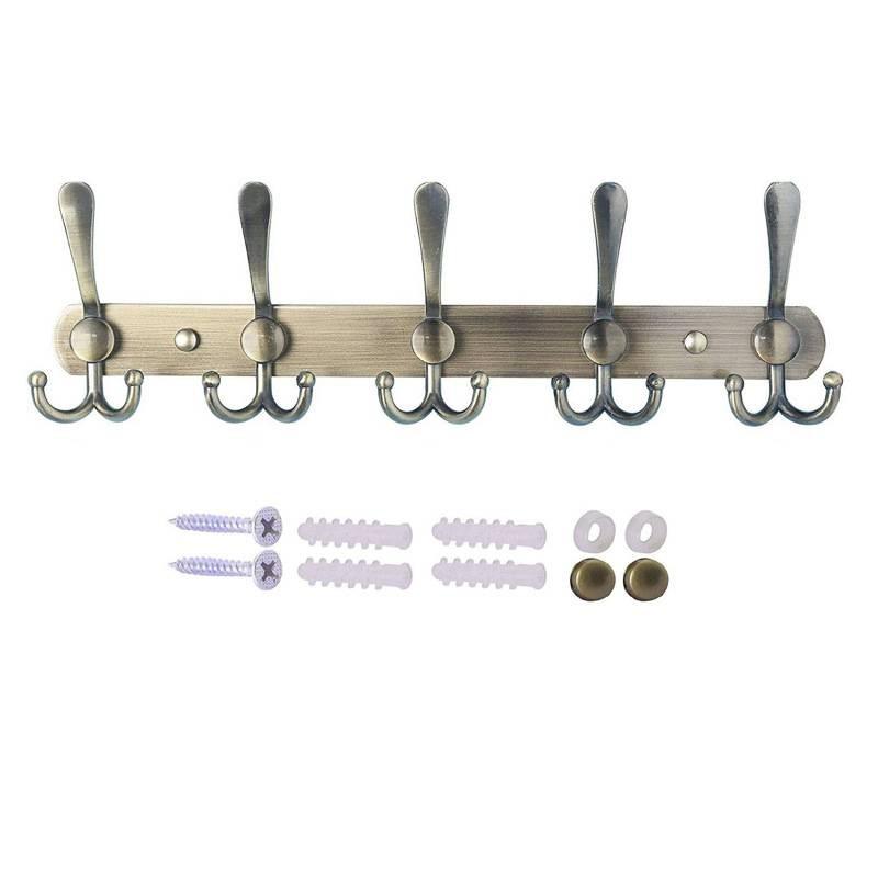 Современный минималистичный настенный сверхпрочный крючок для одежды с 5 крючками для ванной комнаты и дверей отеля